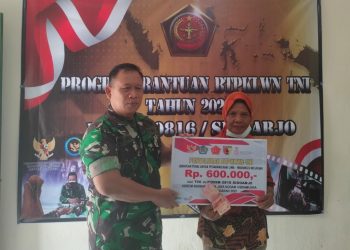 Pulihkan Perekonomian ,Koramil Sukodono Salurkan BT- PKLWN 1.366 Warga