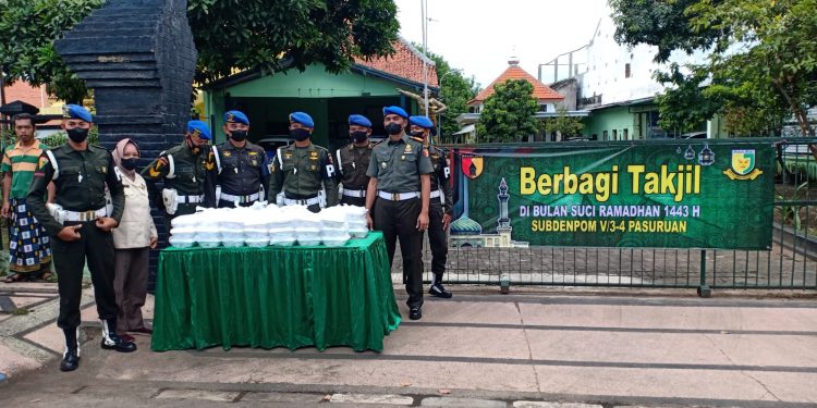 IMG-20220421-WA0017 - Deteksi Jaya Tebar Kebaikan di Bulan Ramadhan Sub.Denpom V/3-4 Pasuruan, Bagikan 350 Takjil