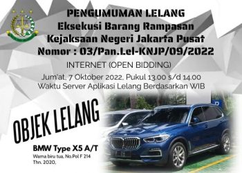 Kejari Jakpus Kembali Lelang Mobil BMW X-5 Milik Eks Terpidana Jaksa Pinangki