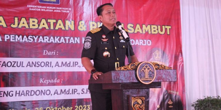 Lepas Pejabat Lama, Lapas IIA Sidoarjo Kini Dipimpin Sugeng Hardono.