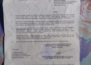 Pasca Laporan Penganiayaan Mengendap, Kini Pihak Korban Dapat Surat SP2HP Dari Polres Kabupaten Serang