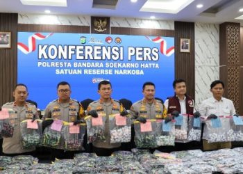 Polresta Bandara Soetta Bongkar Peredaran Vape Berisi Obat Keras Senilai Rp42,5 Miliar