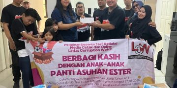 ANNIVERSARY KE-3, MEDIA LINTAS CORRUPTION WATCH GELAR BAKTI SOSIAL DI PANTI ASUHAN ESTER DAN APRESIASI TIM DI TWELVE CAFE STEAK HOUSE