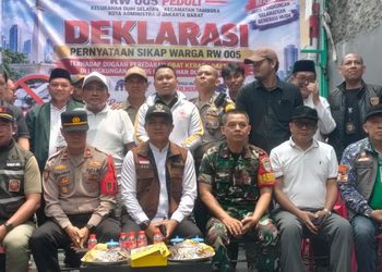 WARGA DURI SELATAN DEKLARASIKAN PERANG TERHADAP NARKOBA, POLSEK TAMBORA BERSAMA TIGA PILAR DUKUNG LINGKUNGAN BERSIH NARKOBA